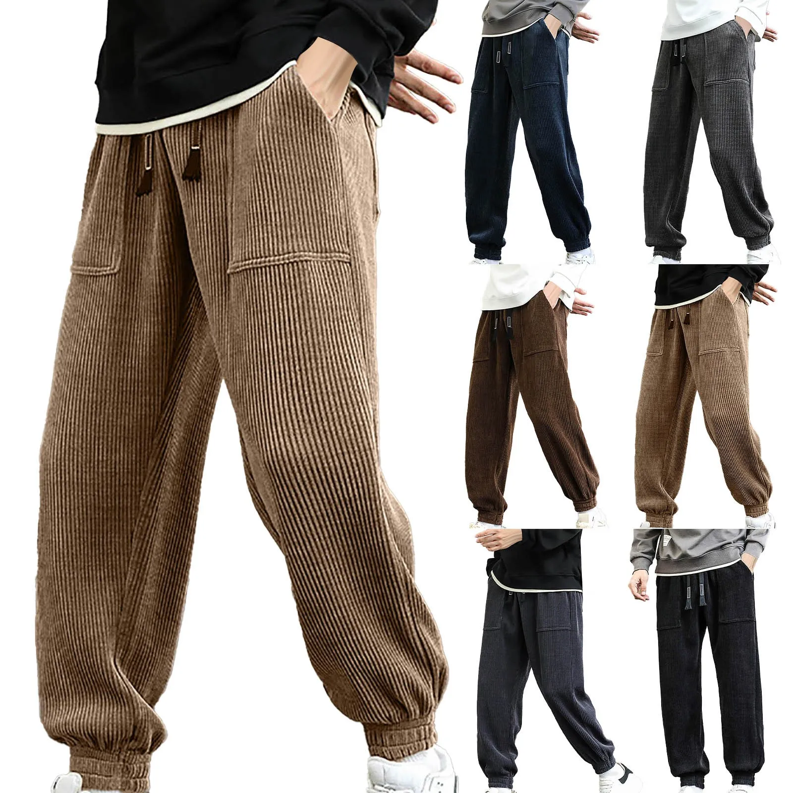 Description Picture 2 of itemMen'S Corduroy Sanitary Pants Comfortable Casual Pants Sports Pants Open Toe Gift Sock Pants Mens