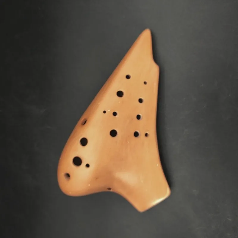 Double Pipe Red Pottery AC Flute Ocarina Clay Musical Instrument Beginner Professional Students