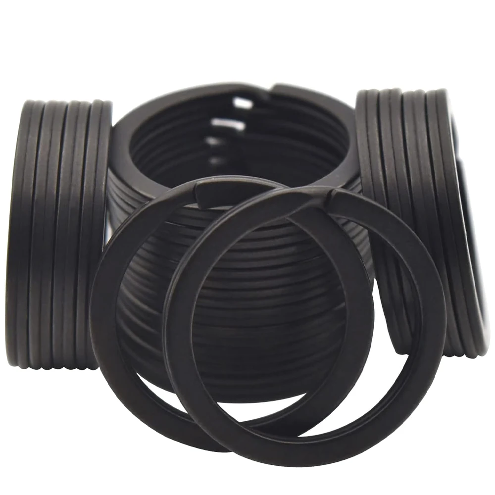 20pcs Metal Black Flat Split Key Chains Split Rings for DIY Home Car Dog Tag Office Lanyards Keys Attachment Crafts Making 20pcs Metal Black Flat Split Key Chains Split Rings for DIY Home Car Dog Tag Office Lanyards Keys Attachment Crafts Making