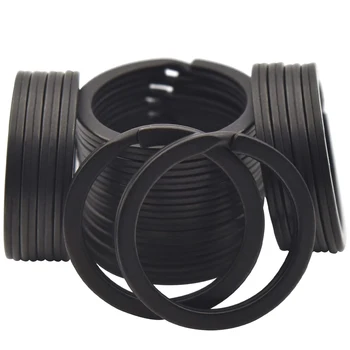 20pcs Metal Black Flat Split Key Chains Split Rings for DIY Home Car Dog Tag Office Lanyards Keys Attachment   Crafts Making