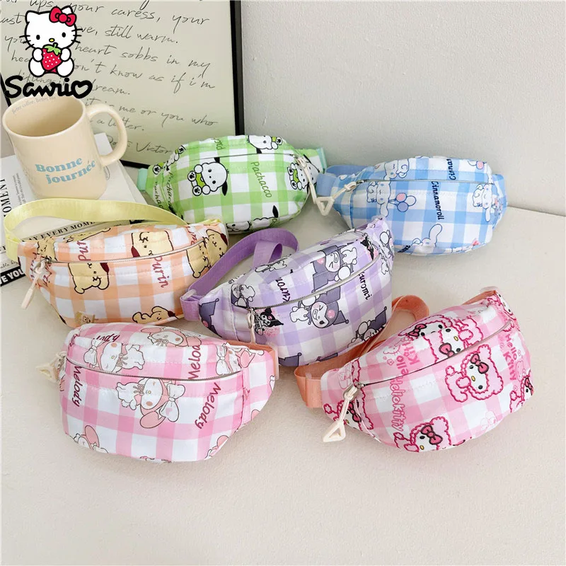 

Сумка через плечо Sanrio Kuromi Cinnamoroll, нагрудной кошелек с надписью «Hello Kitty» и надписью «My Melody», Детская сумочка на ремне