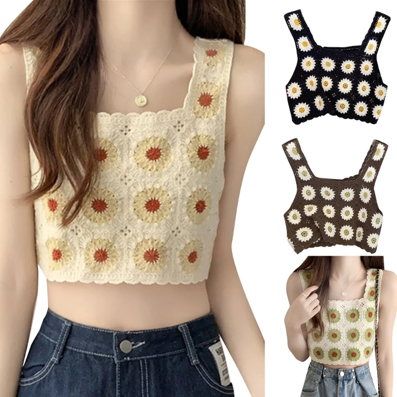 

Girls Knitted Crop Tops Vest Top Women Sleeveless Tops