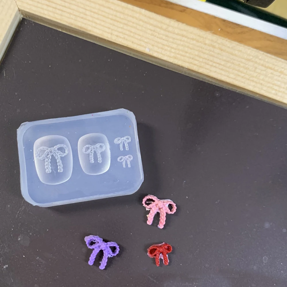 1PC Bowknot Silicone Molds for Nail Charms Bow Carving Mould for Nail Art Decoration 3D Silicone Nails Accessories DIY Manicure 6