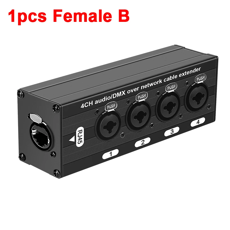 RJ45 to 4-Channel XLR Audio Cable Extender for Stage and Studio Lighting & Sound
