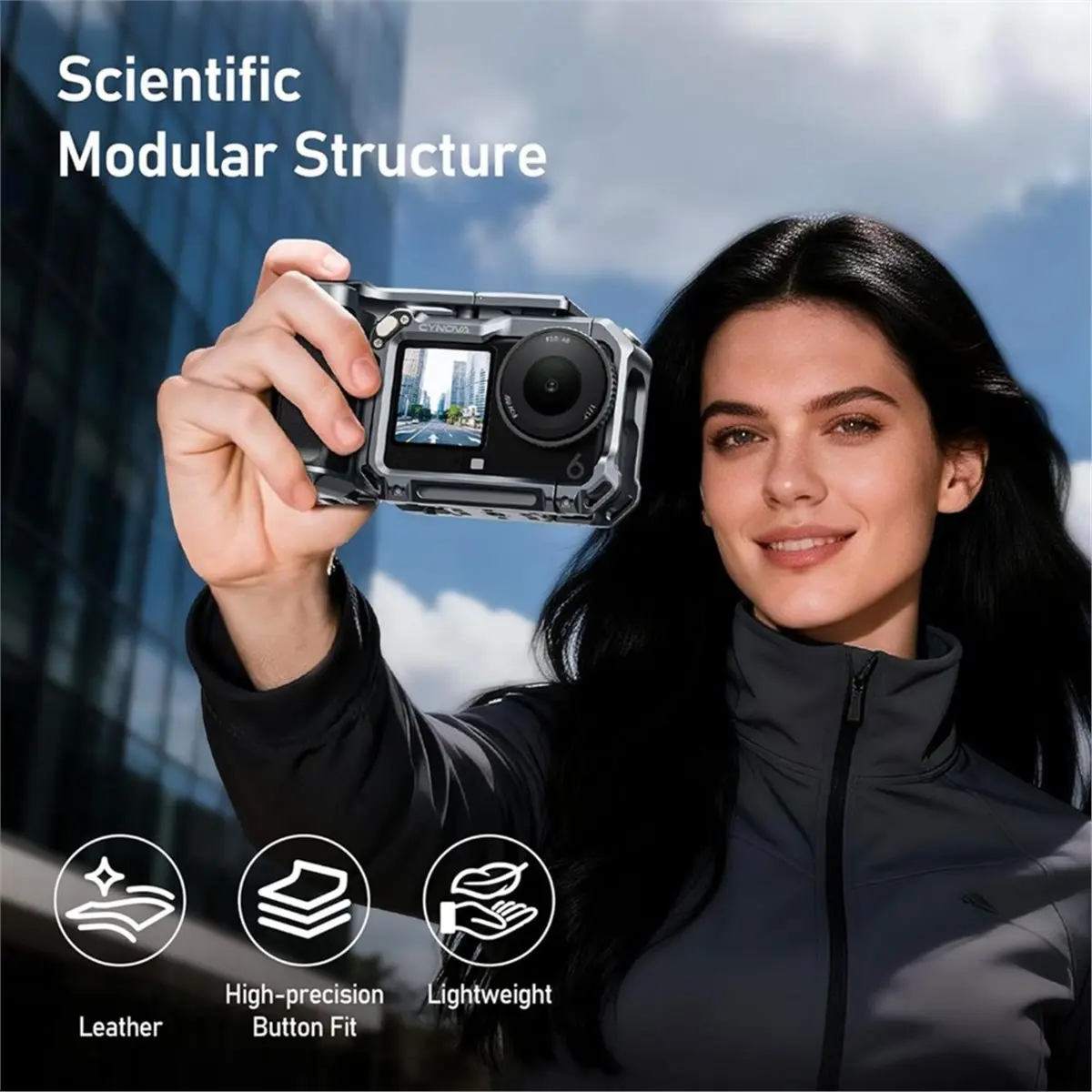 DJI 오즈모 액션 6용 DTC6 CYNOVA 스트리트 그립 키트, 사진 촬영용 그립이 있는 보호 케이지 프레임, 액션 6 카메라 액세서리