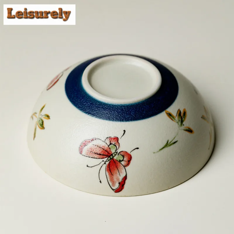 2pc/lot Butterfly Orchid Teacup Zen Tea Bowl Beautiful Tea Cup Tea-tasting Smelling Cup Chazhan Master Cups Chinese Tea Set 80ml