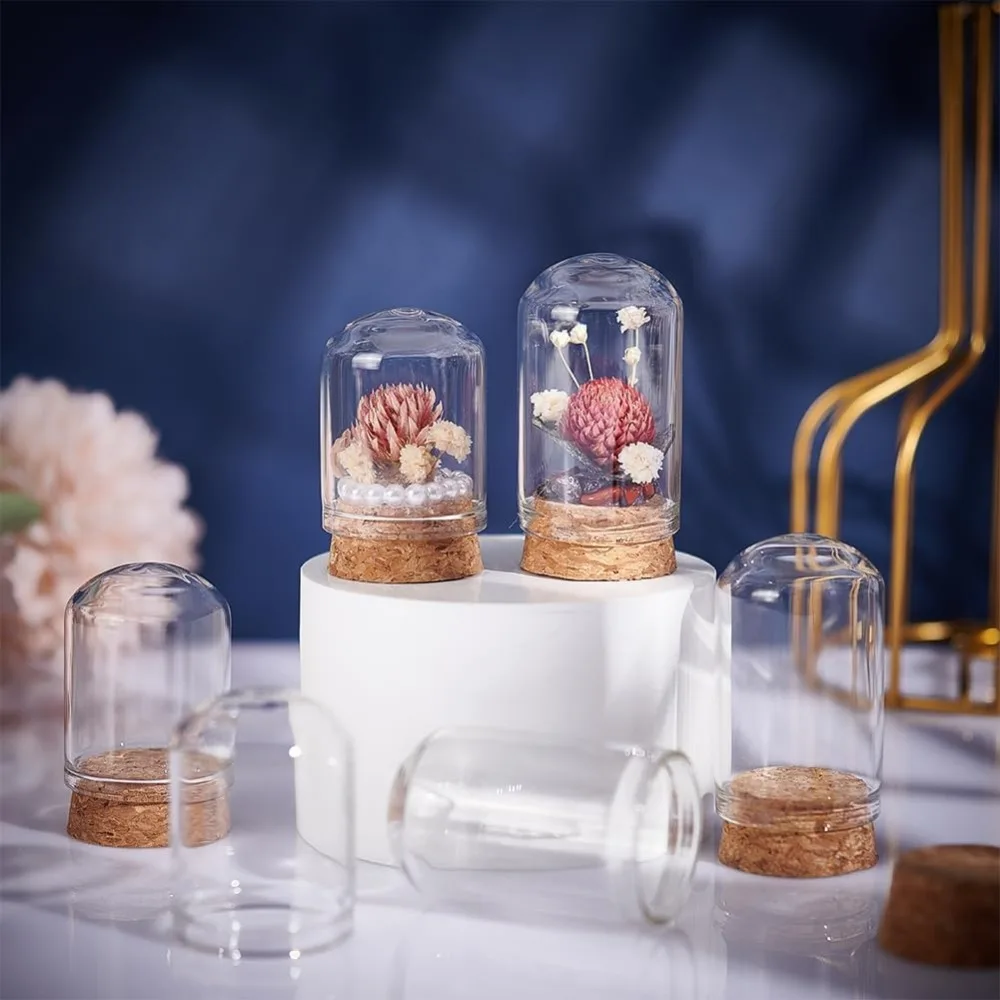 30 Pack 20ml Glass Jars Bottles Glass Display Cloche Dome Decoration Bottles 1.95x1.2" with Cork for Party Favors Arts Projects
