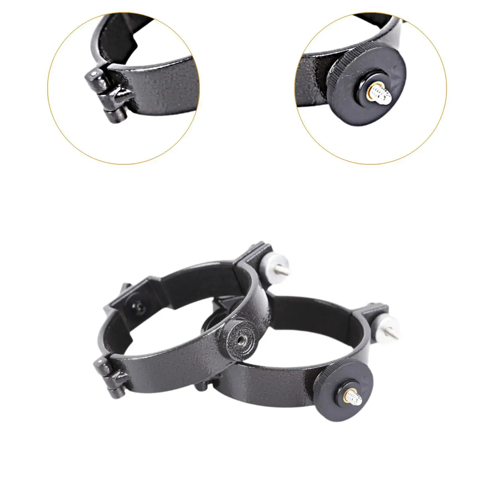 Telescope Tube Mounting Rings 1 Pair Professional Portable Astronomy Spare Parts Black Compact Easy to Install Metal for 80EQ