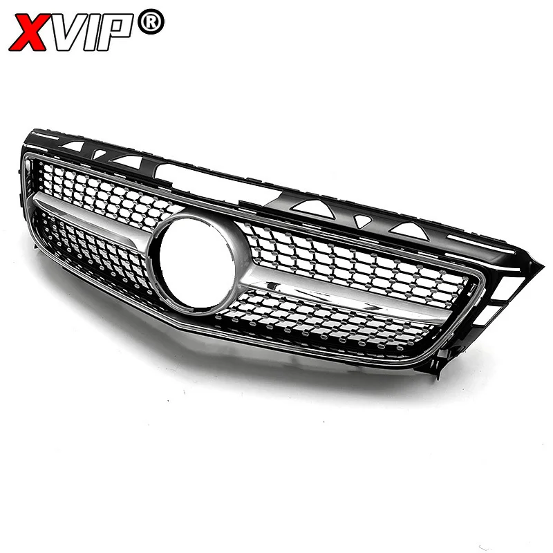 XVIP 프론트 크롬 블랙 다이아몬드 스타일 범퍼 그릴, 메르세데스 벤츠 CLS 클래스 W218 CLS350 CLS500 CLS550 2012-14 레이싱 그릴