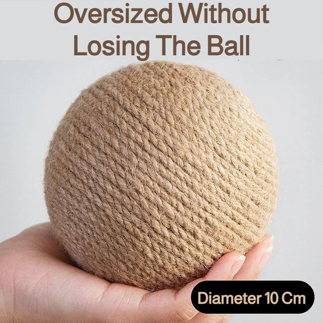 8/10CM Interactive Sisal Cat Scratching Ball Toy For Kitten Teeth Cleaning Anti Bite Cat Ball Sounding Toy Pet Supplies