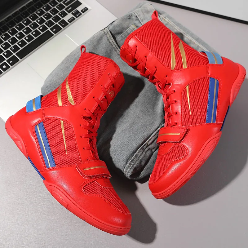 Professional Men Wrestling Boots Boy Big Size 38-47 Mens Boxer Boxing Sport Shoes Breathable Youth Deep Squat Training Sneakers