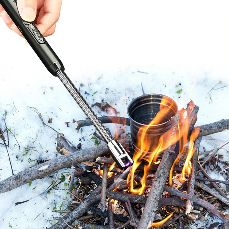 Description Picture 3 of itemWindproof Flameless Plasma Ignition BBQ Lighter, USB Long Kitchen Lighter, Candle Gas Stove Gas Lighter, 360 Â° Arc