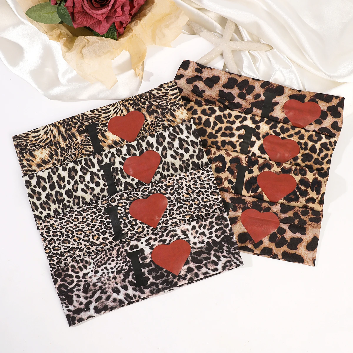 New Leopard Print Headband Heart-Shaped Pattern Fashion Punk Girl Cool Hair Band Women Yoga Sport Hairband Hair Accessories