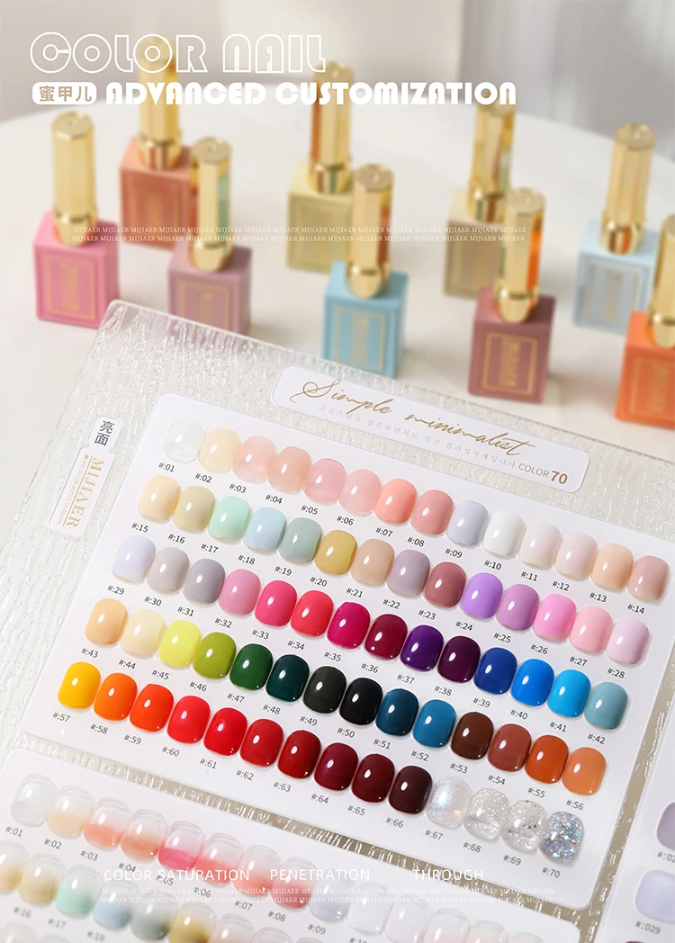 Mijiaer 70 Colors Gel Nail Polish Set Gel Polish Set Easy Soak Off