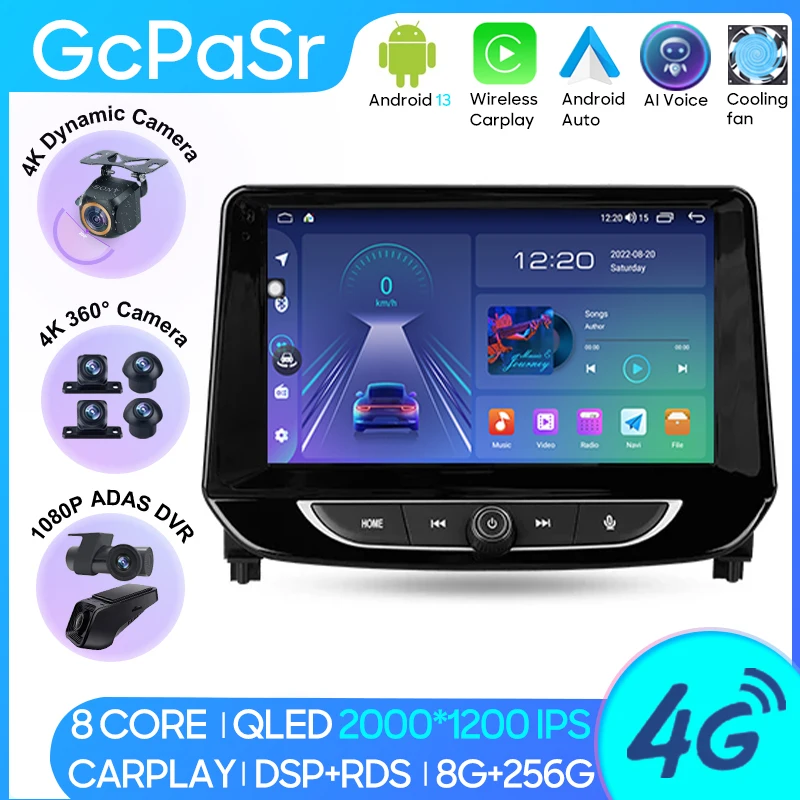 Autoradio Android 13 pour Chevrolet Tracker 4, Navigation GPS, Écran Stéréo, Lecteur à Limitation existent, Wifi 5G, No 2Din, DVD, 2019 - 2022