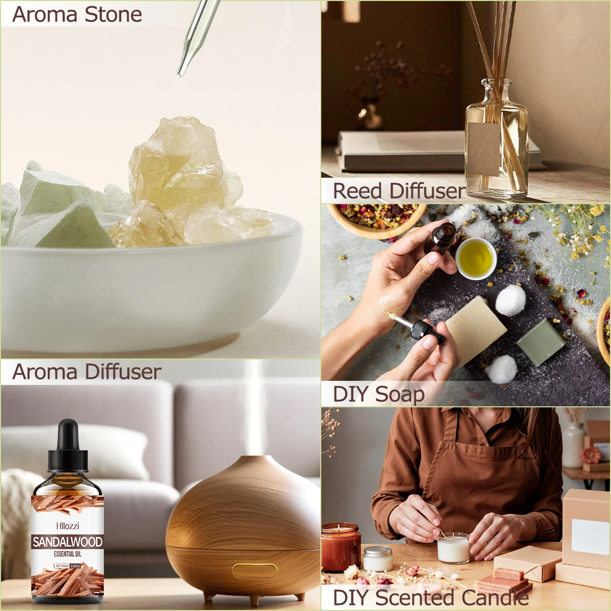 Sandalwood Essential Oil for Skincare, Massage, Bathing, and Aromatherapy