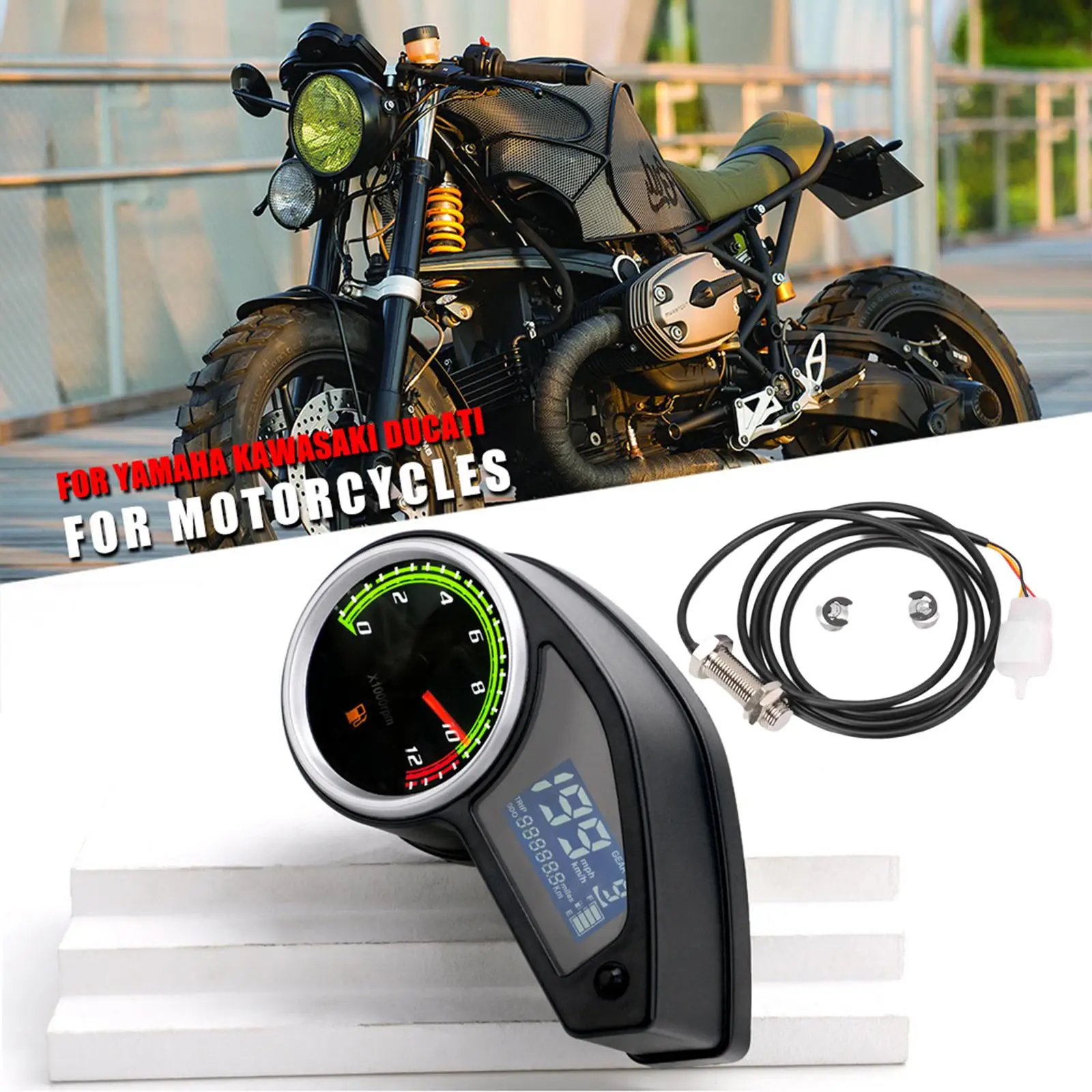 Motorcycle Digital Speedometer Fuel Cluster Backlight for RPS 250
