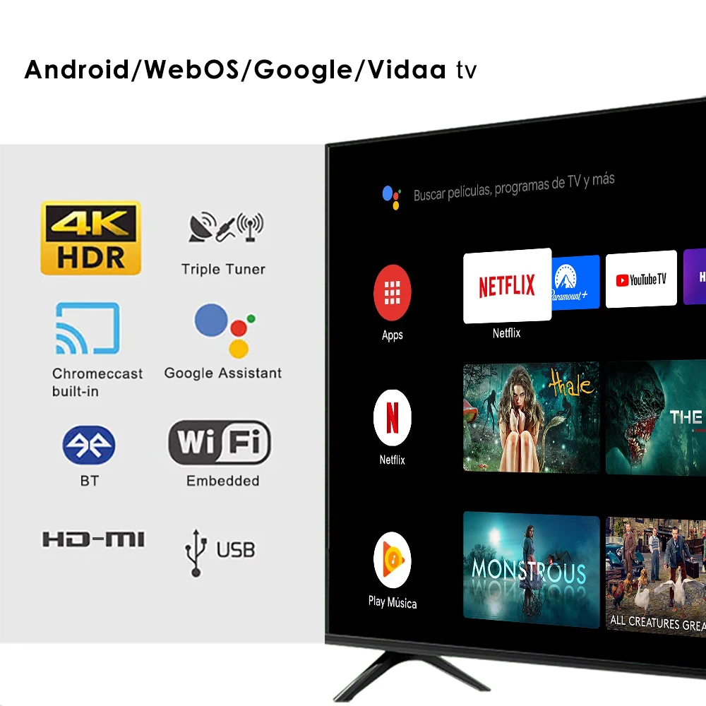 85 Inch Smart Tvs UHD 4K Televisions Tv Smart Android Tv 95 100 Inch Television