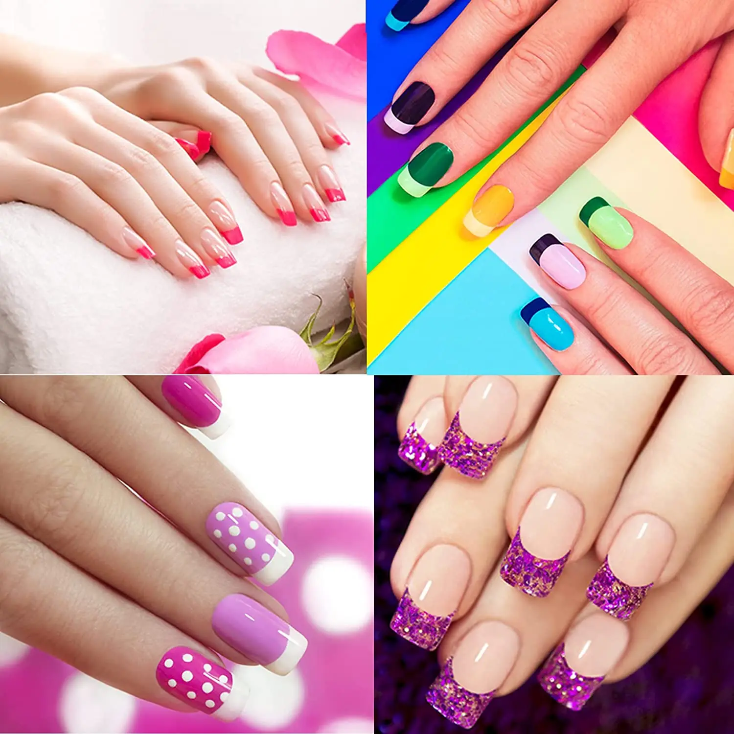 French Manicure Nail Art Designs Stickers, Self-Adhesive Nail Tips Guides for DIY Decoration Stencil Tools 5