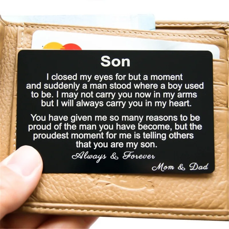 1 Pezzo Carta Da Portafoglio In Metallo Inciso Con "TI AMO PER QUELLO - Foto 7