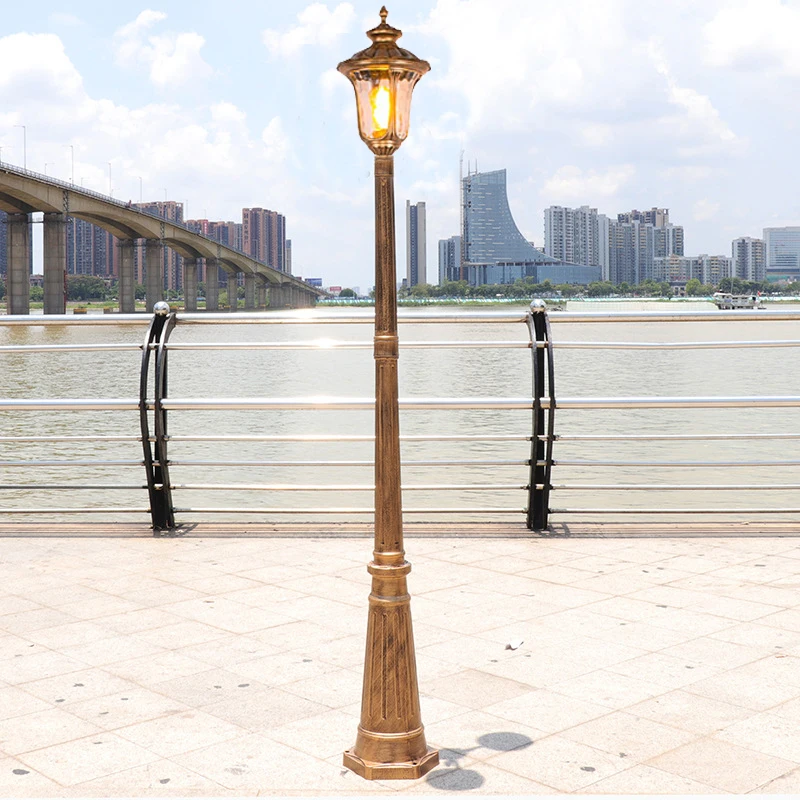 European Street Lamp Garden Lawn Lamp Waterproof Outdoor Landscape Public Garden Villa Community High Pole Lamp &asymp;2.2M, led lamp, led street lamp