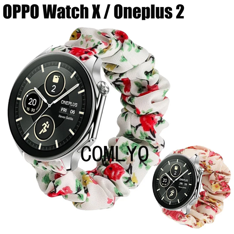 Per Oneplus Watch 2 / Oppo Watch X Strap Smart Watch Filato Di Cotone Dacron Soft Women Lady Band Belt