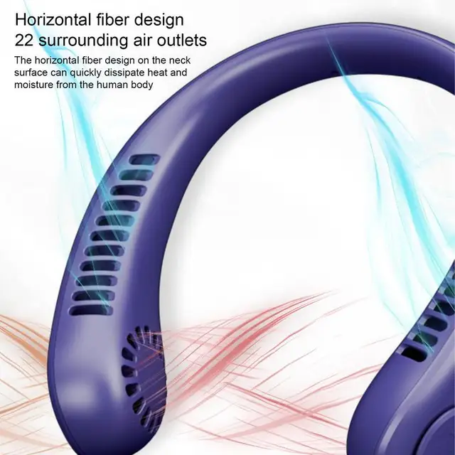 Személyes Nyaki Ventilátor Kezek Ingyenes Pengék Nélküli Akkumulátorral Működtetett Zsebnyaki Kültéri 3 Állítható Sebességgel 360 Fokos - Image 2