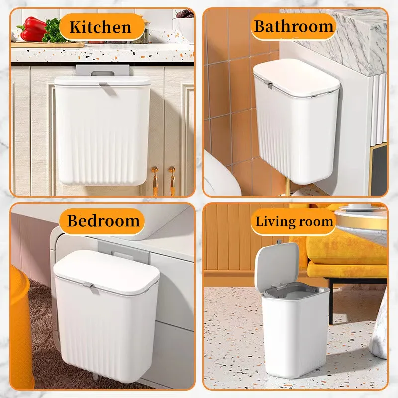 Light Luxury Wall Mounted Trash Can Household Kitchen Toilet