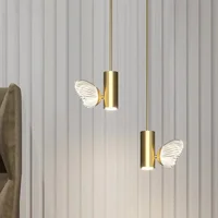 Applique Murale de Chambre à Coucher, Moderne, Contractée, Filet Rouge, Papillon, Lampe de Chambre d'Enfant, Lumière de Fond Luxueuse, Canal Lumineux 4