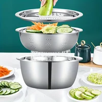 Stainless Steel Kitchen Set with Integrated Grinder, Multi-Filter and Mixing Bowl - for Cleaning and Slicing ,Vegetables, Cheese 2