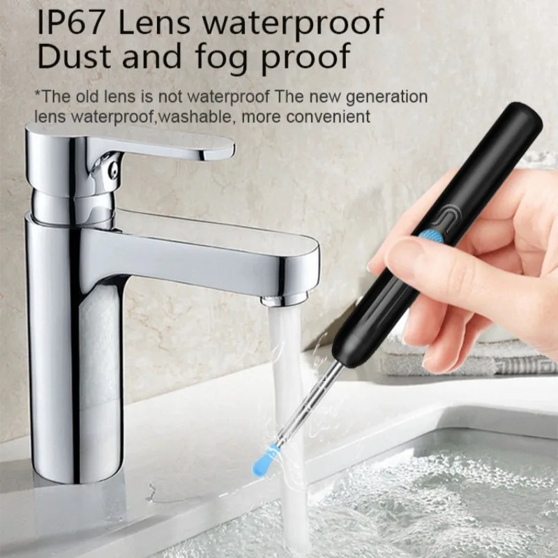 Wireless WiFi Ear Wax Removal Tool Rechargeable Battery Silicone Spoon Set for Adult Kids Home Use Safe Ear Canal Cleaning