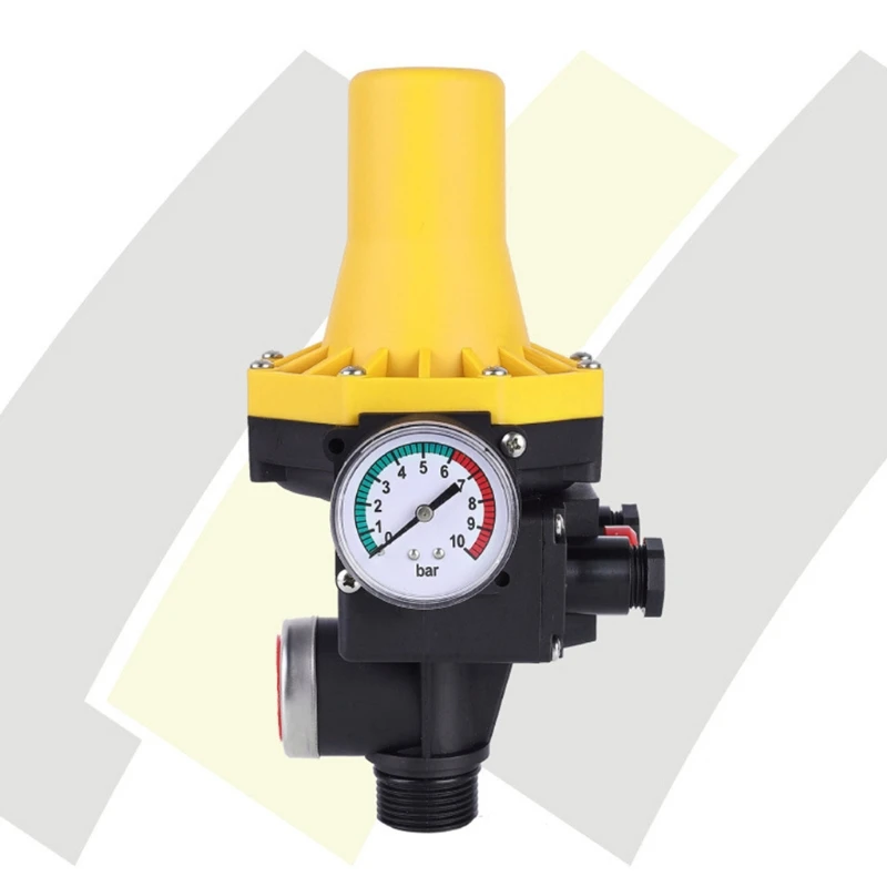 10A 220V-240VAC IP65 Waterproof Adjustable Water Pump Pressure Controller Automatic Electronic Pressure Switch with Gauge