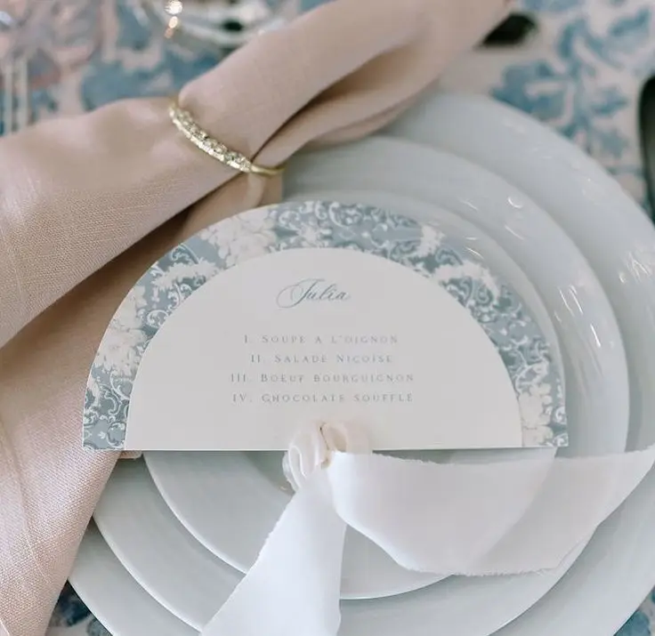 

Custom Half Circle Wedding Menu Place Card Personalised Elegant Minimal Design Print Table Dinner Invitation Party Accessories