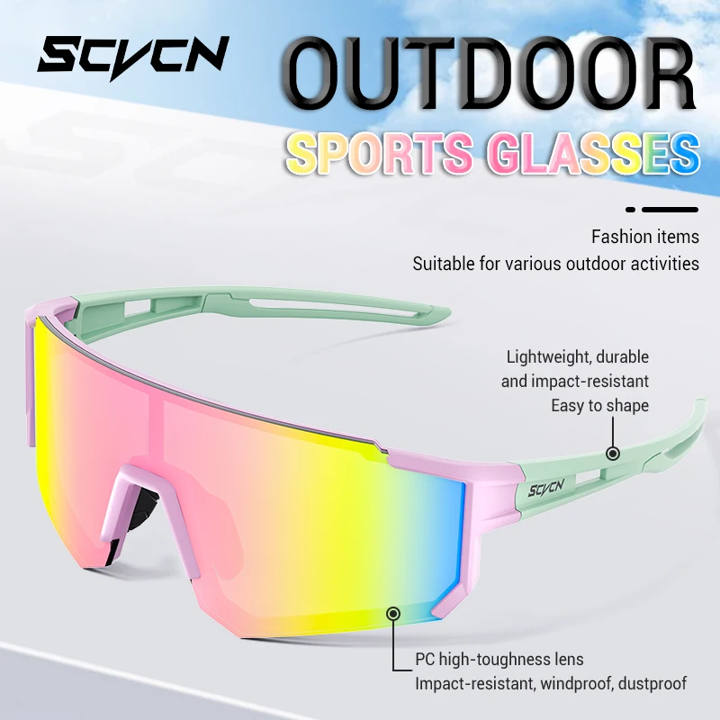 Sunglasses SCVCN Sunglasses for Men Women Cycling Glasses Bike UV400 Eyewear Sports MTB Goggles Multi Color Riding