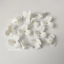  50pcs White Color Flat Bottom Porcelain Ceramic Flowers Material Handmade Jewelry DIY Earrings For Wedding Making Accessories 