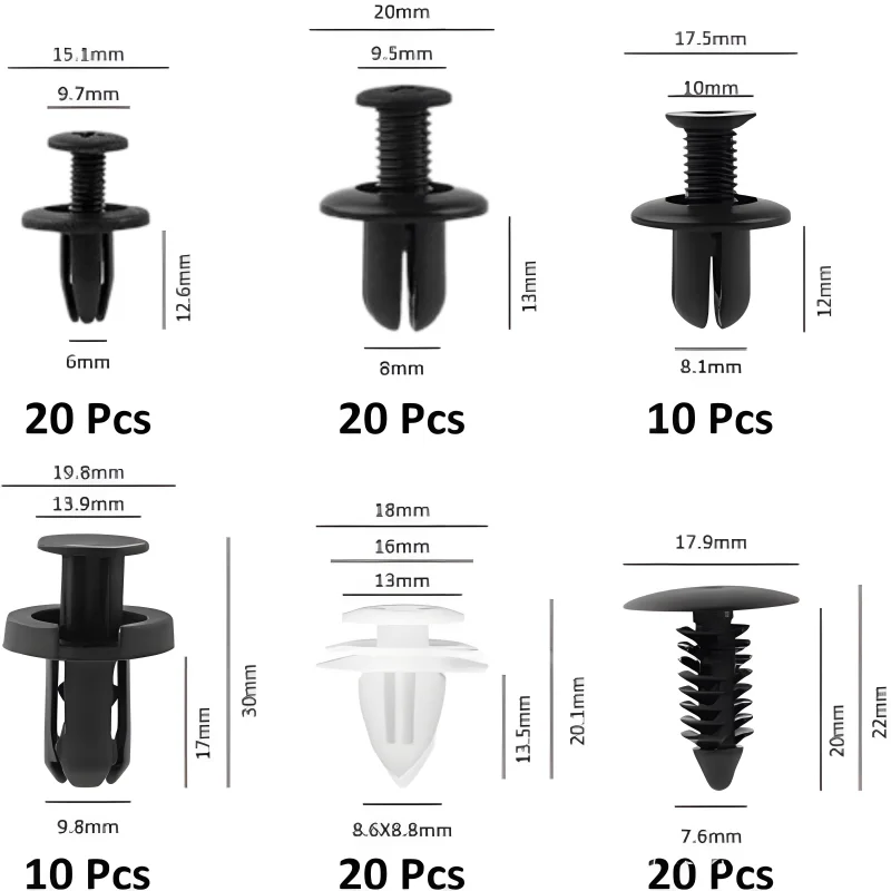 Auto Fastener Clip Car fastener clips 100pcs Car Fender Push Retainer Pin Rivet Bumper Door Trim Panel Retainer Car Accessories