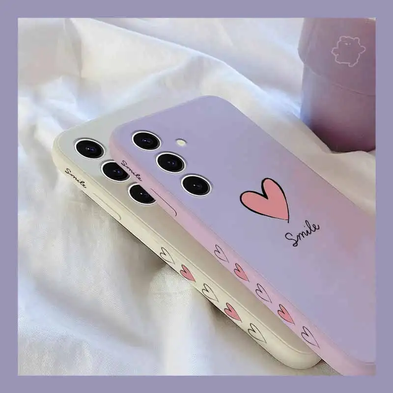 Elegant Liquid Lanyard Silicone Phone Case - Simple Love Collection