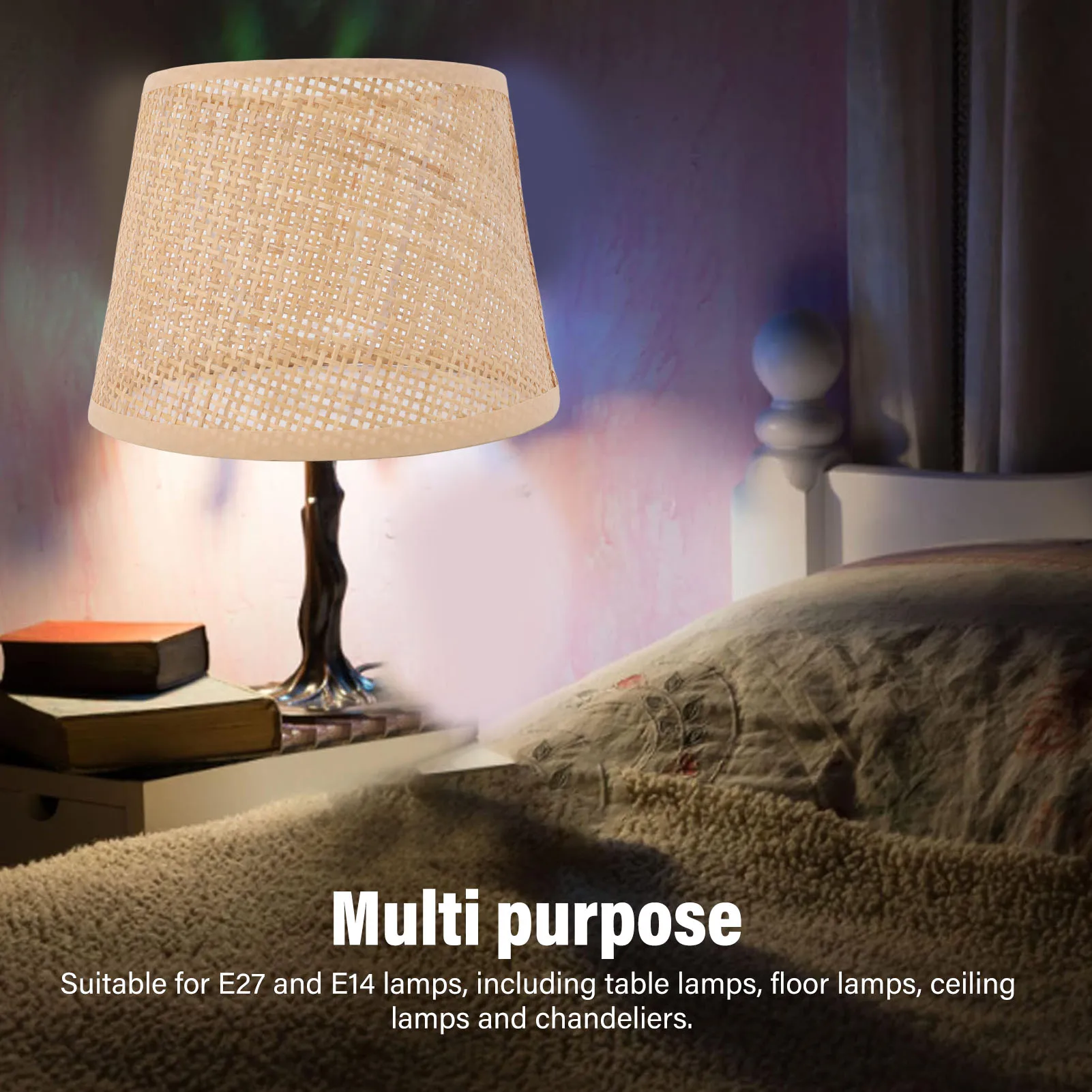Lamp Shade Lamp Shade Retro Hand Crafted Rattan Woven Lampshade Compatible with E27 E14 Table Lamp Ceiling Lamp Pendant Lamp
