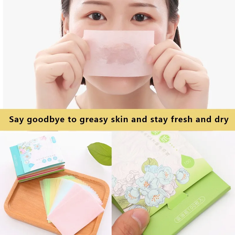 Facial Oil Blotting Paper 50/100Pcs/box Face Oil Protable Blotting Paper Matting Face Wipes Cleanser Oil Control Oil-absorbing Facial Towel Tools