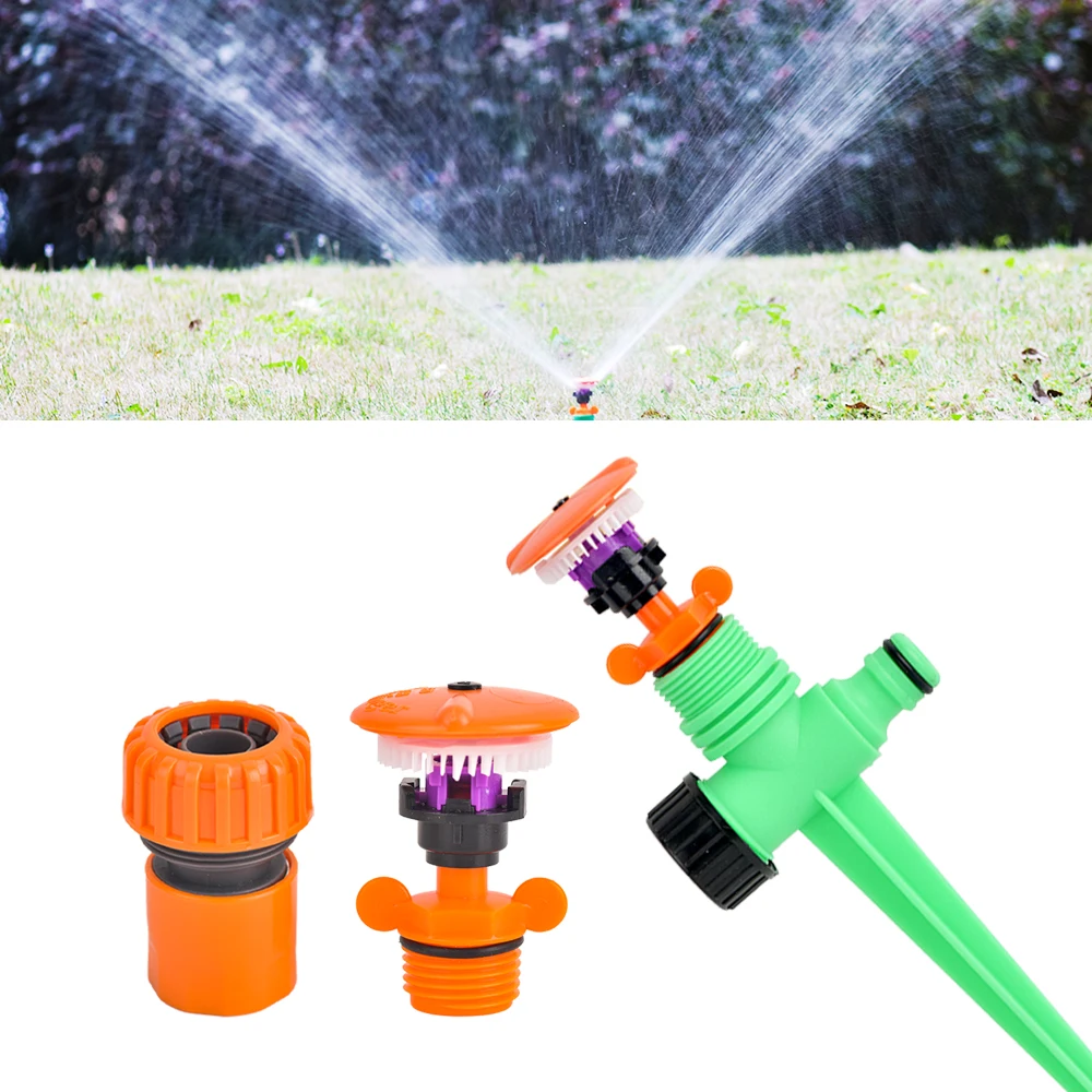 

360 Degree Rotating Jet Sprinklers Double Outlet Nozzles 1/2" Male Thread Garden Agriculture Irrigation Sprinklers