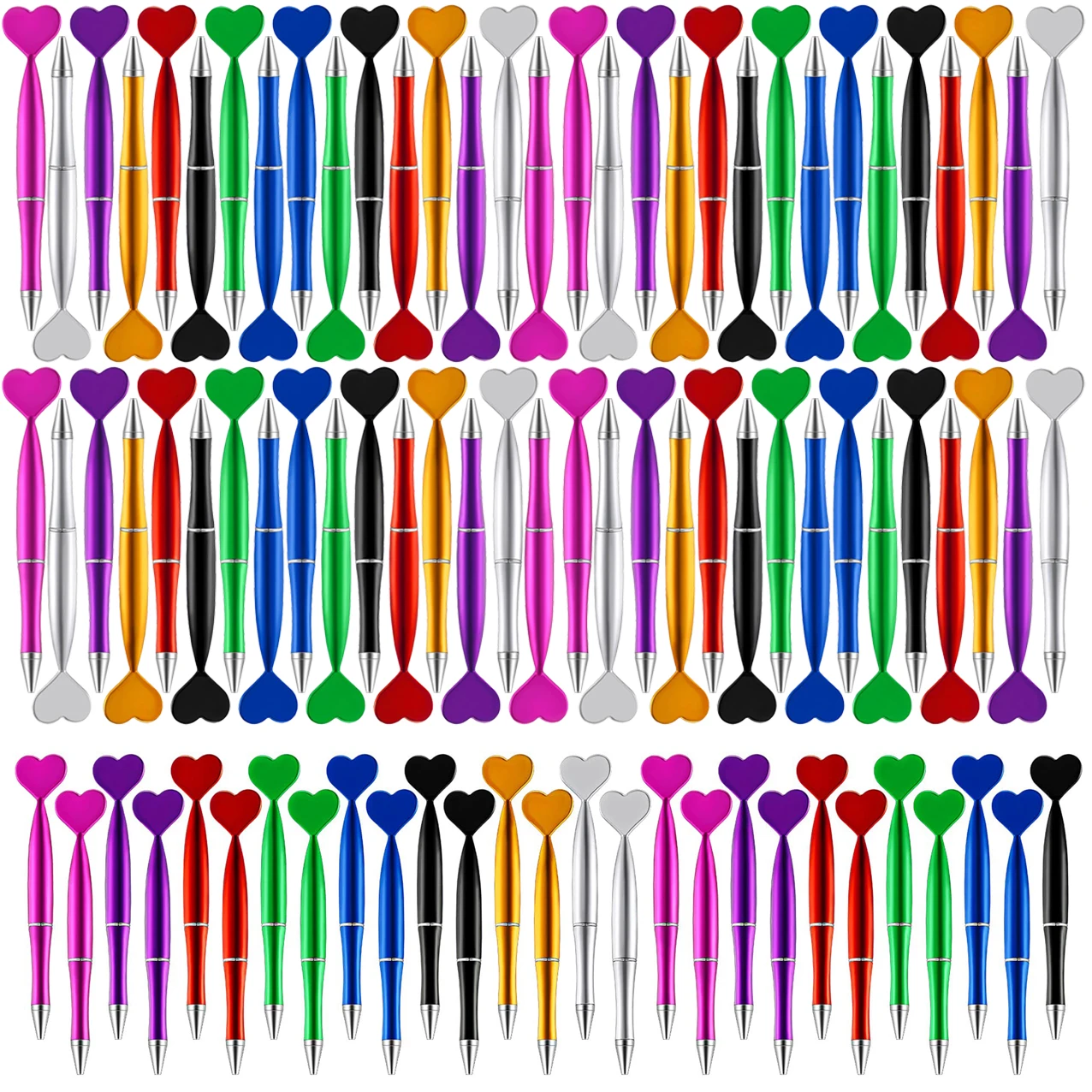 

240Pcs Heart-shape Pens Adorable Portable Accessories Valentine's Party Cute Supplies Rotation Shape Stationery