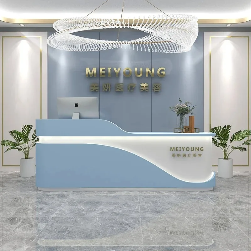 

Checkout Shop Table Reception Desks Cash Office Beauty Institute Shop Counters Spa Modern Escritorios De Oficina Furniture