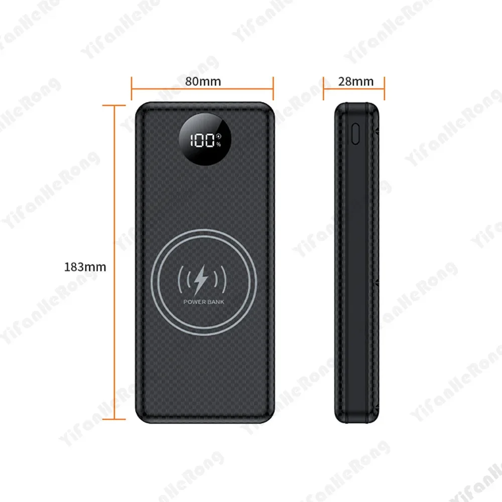 DIY 듀얼 USB 타입 C 박스 18650 배터리 전원 케이스 8x18650 배터리 충전용 디지털 디스플레이 외부 케이스 QC3.0 PD22.5W 무선