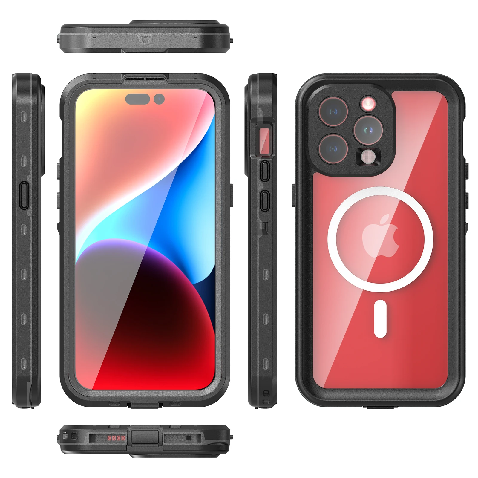 Shellbox heiße Verkäufe 360 vollständige Abdeckung stoßfest staubdicht IP68 professionelle wasserdichte Handyhülle für iPhone15pro 13 14promax 15