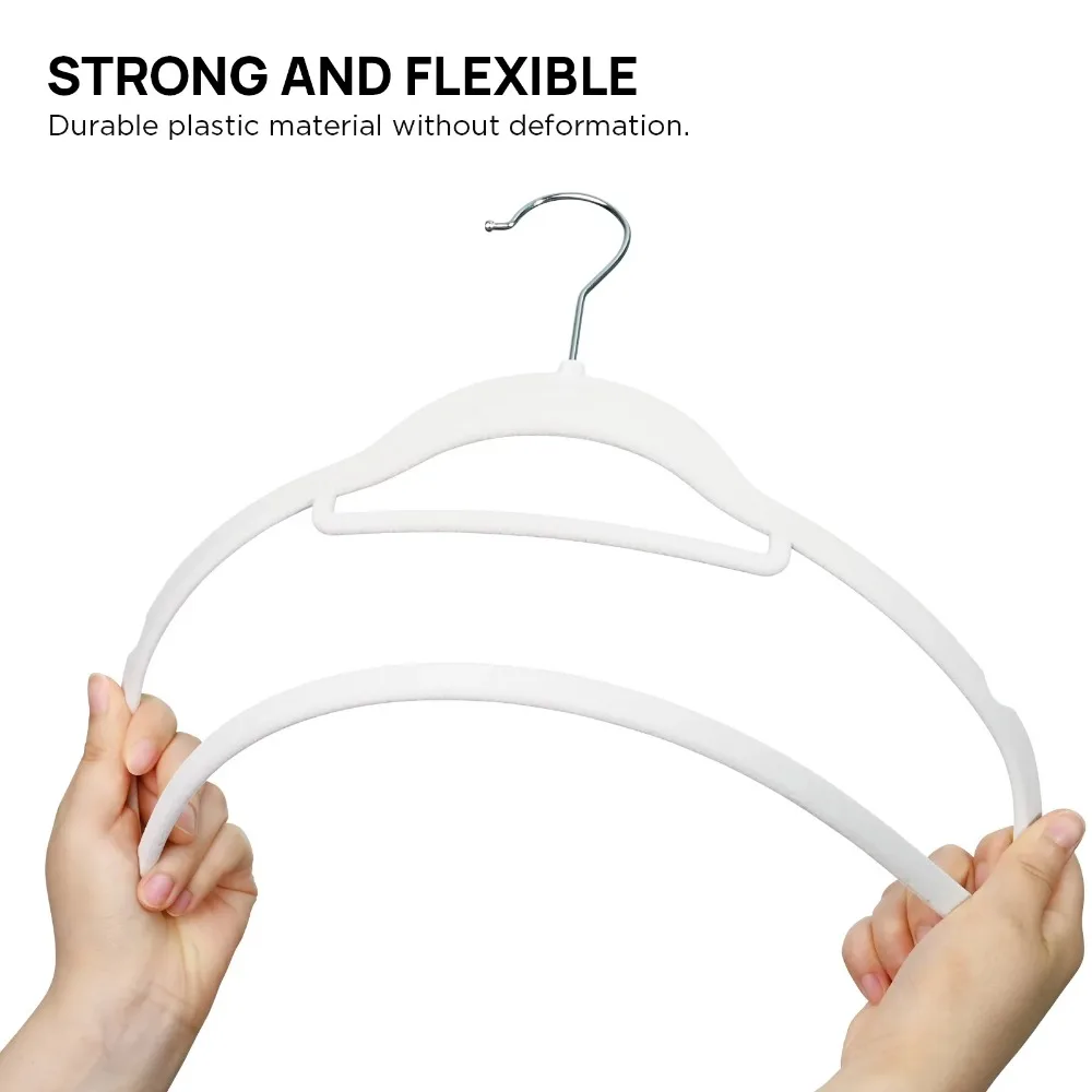 Pack of 50 Coat Hangers, Heavy Duty Plastic Hangers with Non-Slip