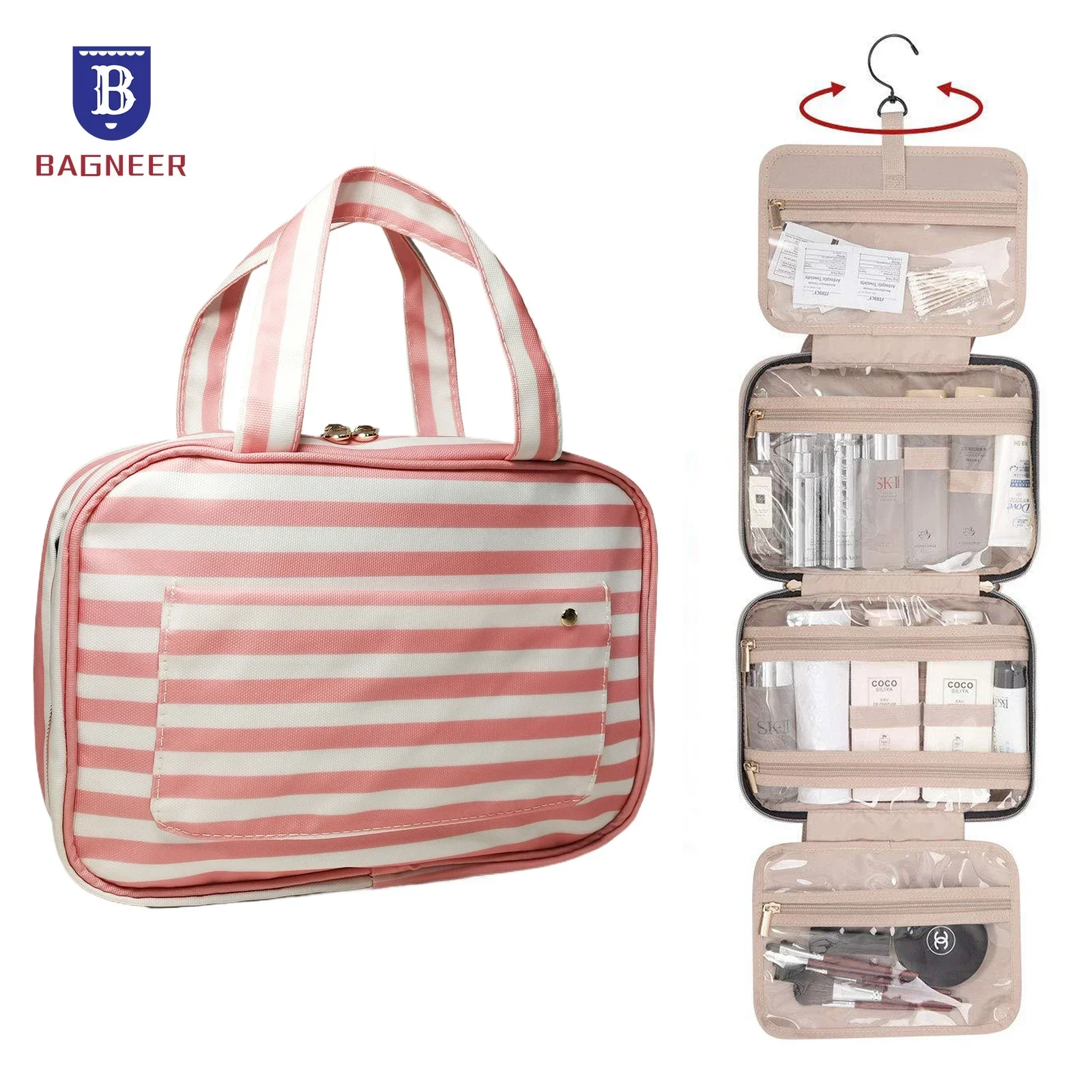 Foldable Toiletry Makeup Bag Women Travel Organizer Hanging Cosmetic Make Up Storage Waterproof Beauty Pouch Men Bathroom Case 3