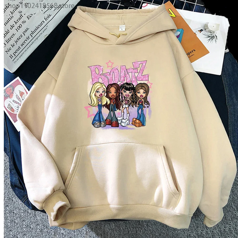 Bratz Letter Girl Sweatshirt with Hooded Womens Sweet Tops Harajuku Fashion Hoodies Casual Long Sleeve Graphic Streetwear Men