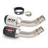 Carbon Fibre Exhaust Pipe Motorcycle Muffler Mid Link Tube Stainless Steel 160MM Short Escape Slip On For VOGE Q250 2023