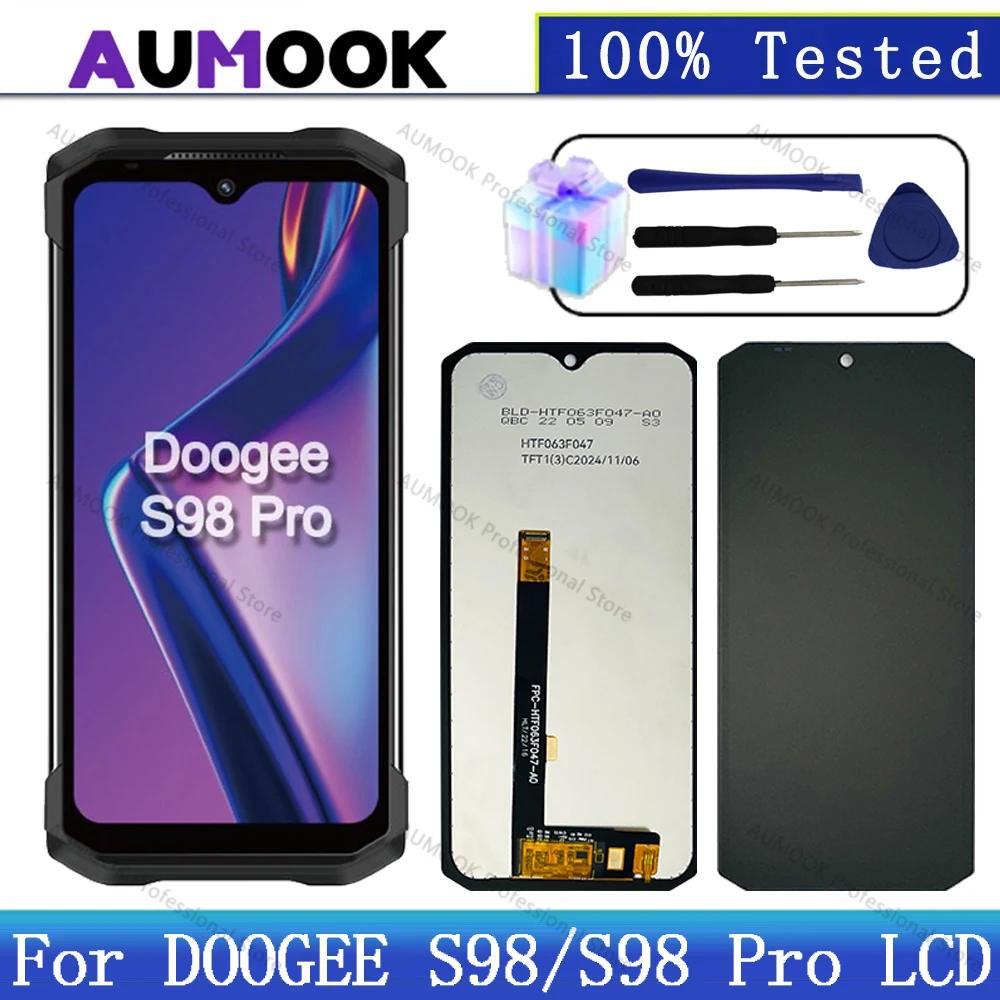 Lcd scherm voor DOOGEE S100 Vervanging Lcd scherm Touch Digitizer Vergadering (zwart