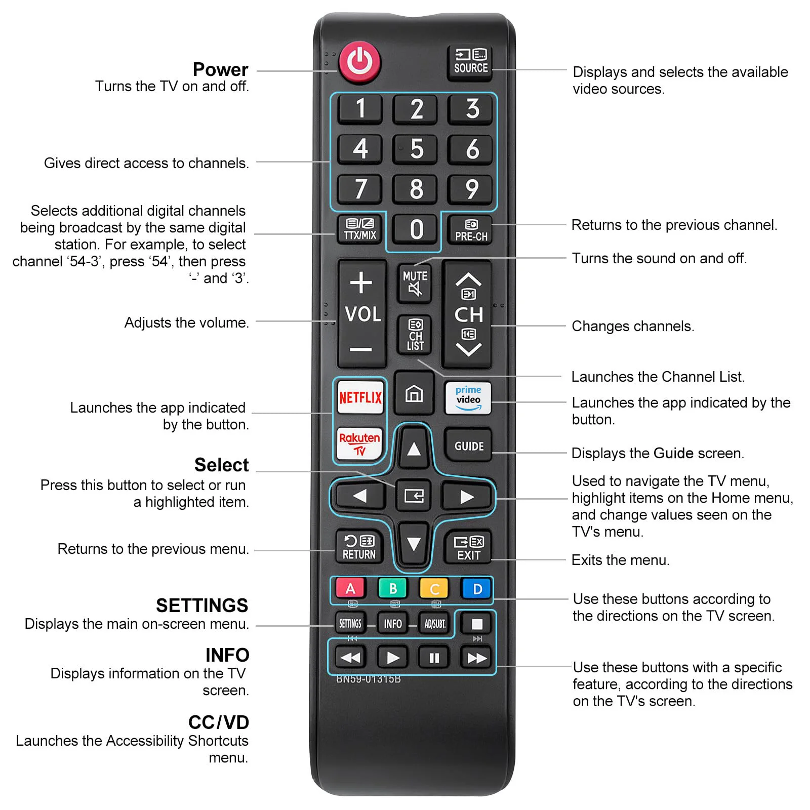 삼성 모든 TV 리모컨용 범용 리모컨, 모든 삼성 스마트 TV, LED, LCD, HDTV, 3D, 시리즈 TV와 호환되는 교체용 리모컨